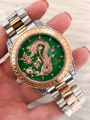 ساعت رولکس مردانه طرح اژدها Rolex Dragon کد 5001 (صفحه سبز)