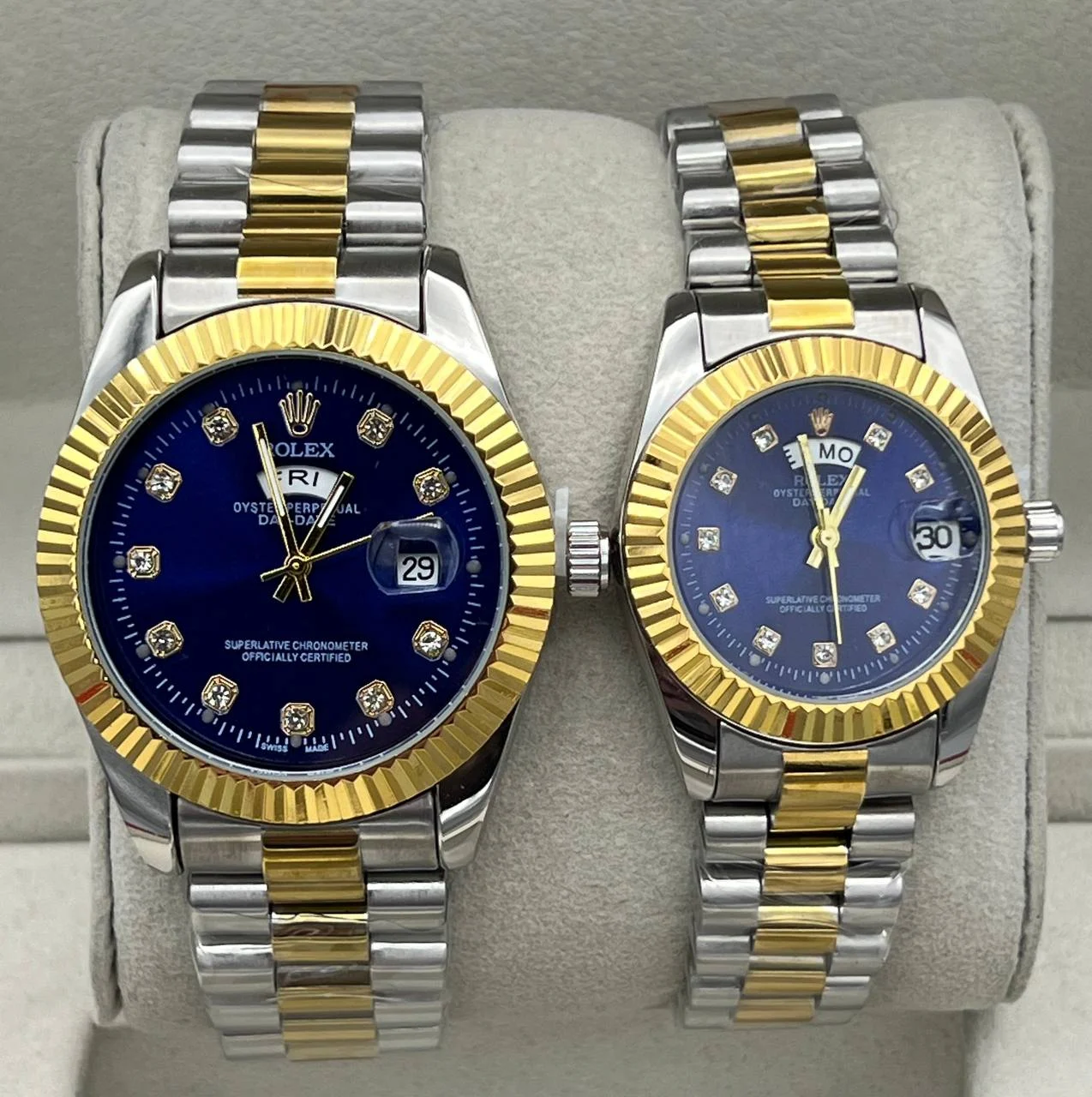 ساعت رولکس دیت جاست ROLEX DATEJUST کد 5002 (دو رنگ صفحه آبی)