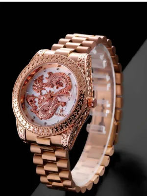 ساعت رولکس مردانه طرح اژدها Rolex Dragon کد 5001 (صفحه سفید)