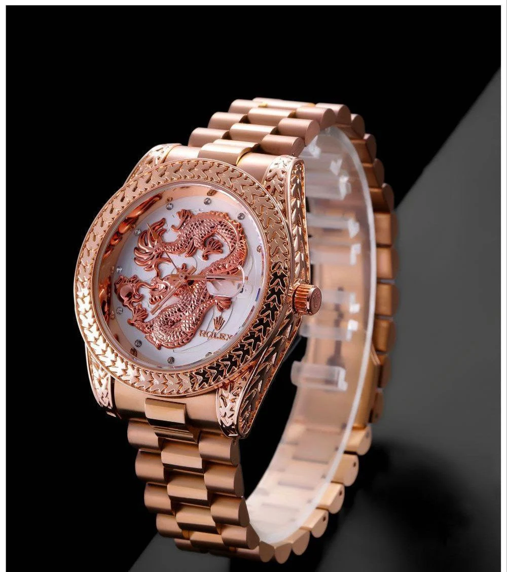 ساعت رولکس مردانه طرح اژدها Rolex Dragon کد 5001 (صفحه سفید)