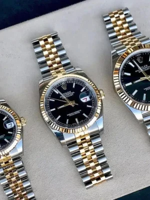 ساعت رولکس دیت جاست ROLEX DATEJUST کد 5002 (دورنگ صفحه تیره)