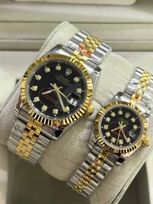 ساعت رولکس دیت جاست ROLEX DATEJUST کد 5003 (دورنگ صفحه مشکی)