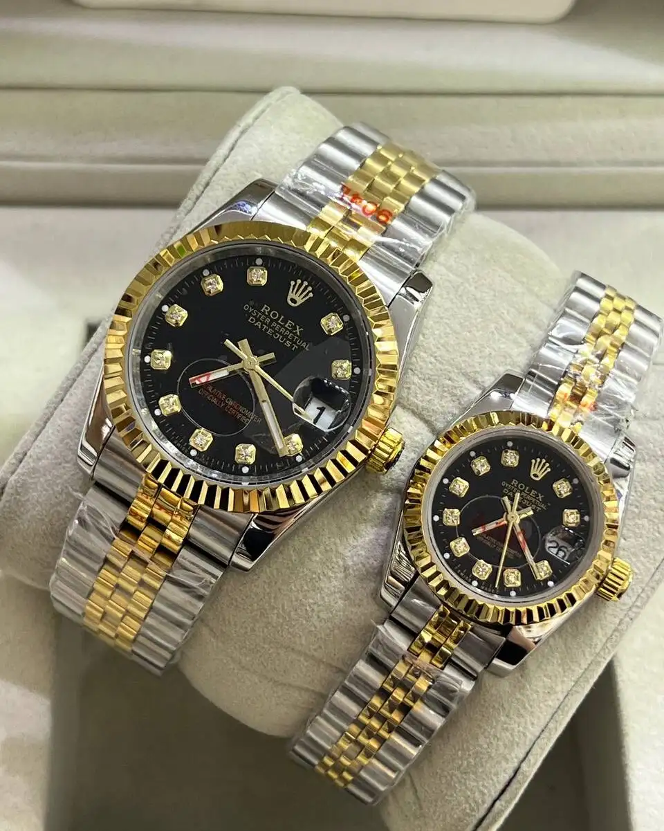 ساعت رولکس دیت جاست ROLEX DATEJUST کد 5003 (دورنگ صفحه مشکی)