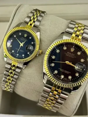 ساعت رولکس دیت جاست ROLEX DATEJUST کد 5003 (دورنگ صفحه مشکی)