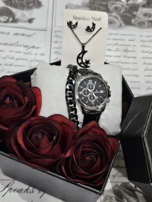 ساعت تقویم دار چرمی زنانه