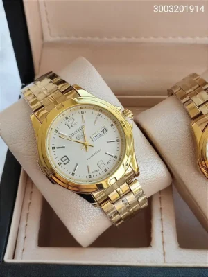 ساعت مردانه SEIKO 5 (طلایی صفحه سفید) کد 4052