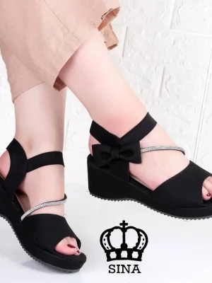 صندل لژدار بغل پاپیونی نگینی