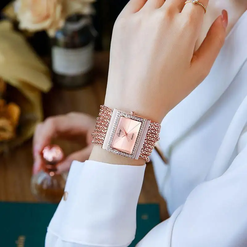 ساعت مچی کاکاچی مکعبی خاص (رز گلد) کد 4555 - Image 3