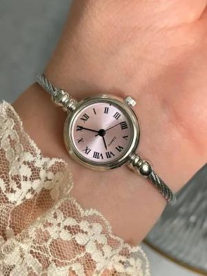 ساعت مچی النگویی بنگل(استیل نقره ای) کد 5198