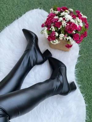 بوت جورابي چرم پاشنه 5 سانت کد 4767