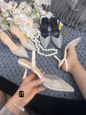 کفش مجلسی زنانه طلقی مرواریدی