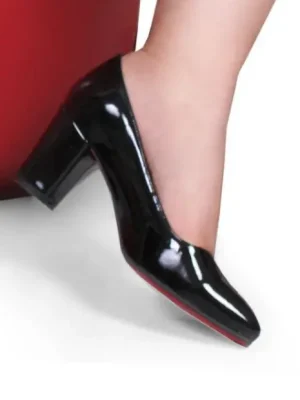 کفش پاشنه دار ورنی زنانه