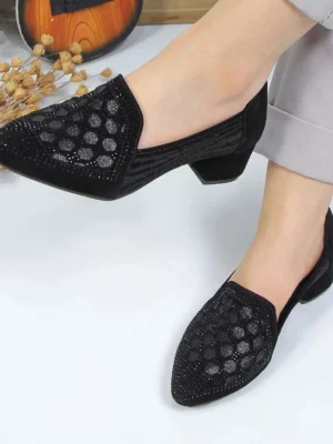 کفش پاشنه دار نگینی