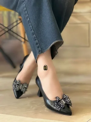 کفش پاشنه دار مجلسی زنانه مدل پاپیونی