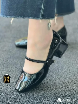 کفش پاشنه دار ورنی زنانه